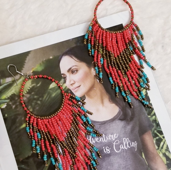 Bohemian Beads Tassel Earrings - Picture 6 of 14